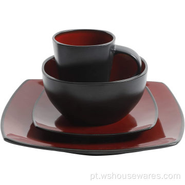 Cores Pad Print Dinneret Porcelain Dinnerware Conjuntos